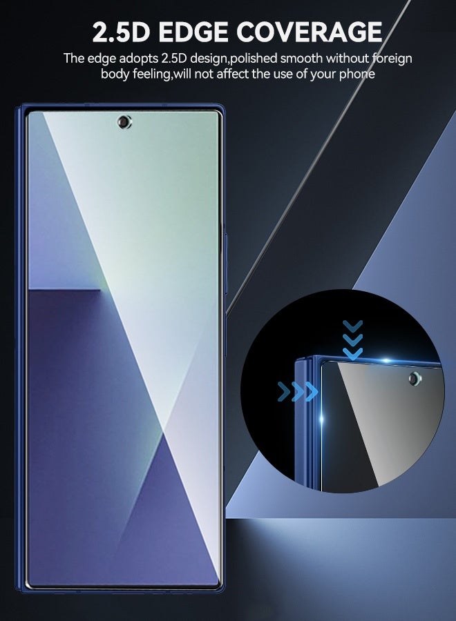 بشكل مختصر [2+2 حزمة] واقي شاشة خصوصية من زجاج مقوى 9H لسامسونج جالاكسي فولد 7 5G (2025)، مقاوم للخدوش، تغطية كاملة، تركيب سهل، علبة تحتوي على 2 قطعة واقي شاشة خصوصية (مضاد للتجسس) و 2 قطعة واقي عدسة الكاميرا. - Image 5