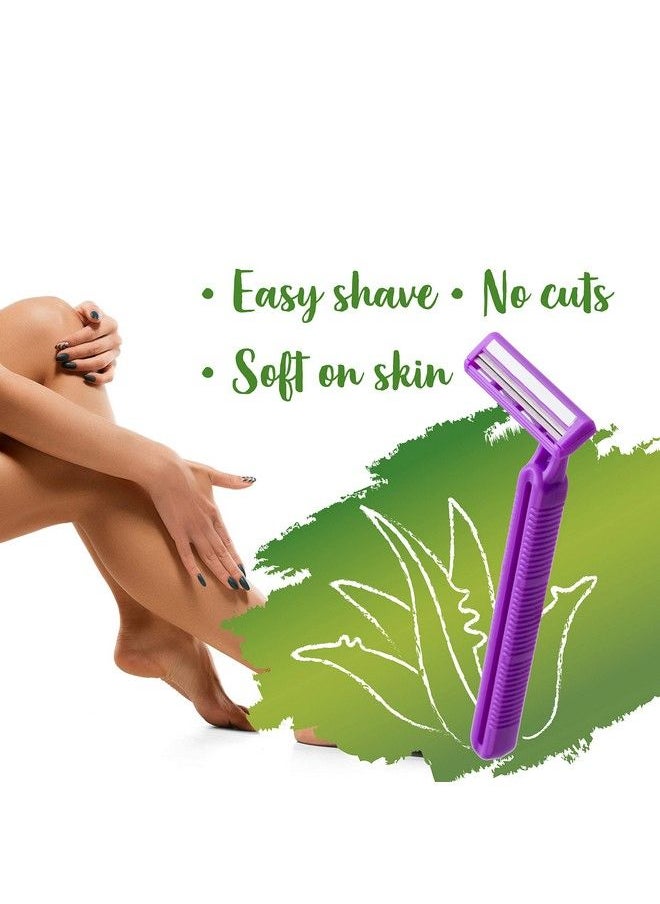 Sirona - Razor For Women Hair Remover For Women Body Razor For Women Women Razor With Aloe Boost For Arms Legs Bikini Razor For Women 2Blade Shaving Razor Women Disposable 5 Razor (Pack Of 2) - Image 1