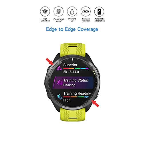 MIHENCE Compatible for Garmin Forerunner 965 Screen Protector, HD Full Coverage Invisible TPU Screen Protector Compatible for Forerunner 965 Smartwatch - 2023 (3PCS) - Image 4