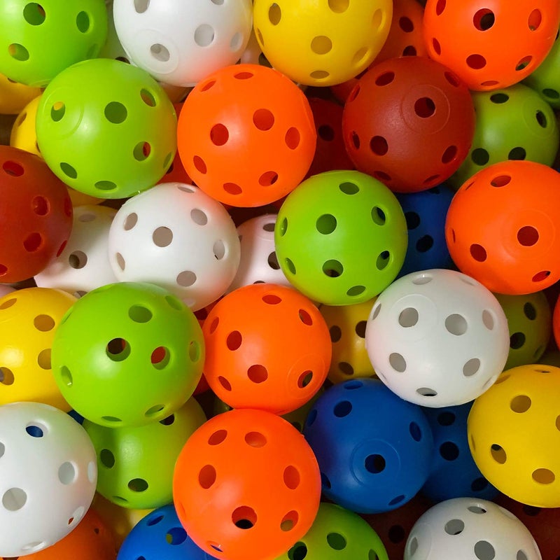 Crestgolf Plastic 50pcs Colored Golf Training Balls â€“ Airflow Hollow 40mm Golf Balls for Driving Range, Swing Practice, Home Use,Pet Play. - Image 5