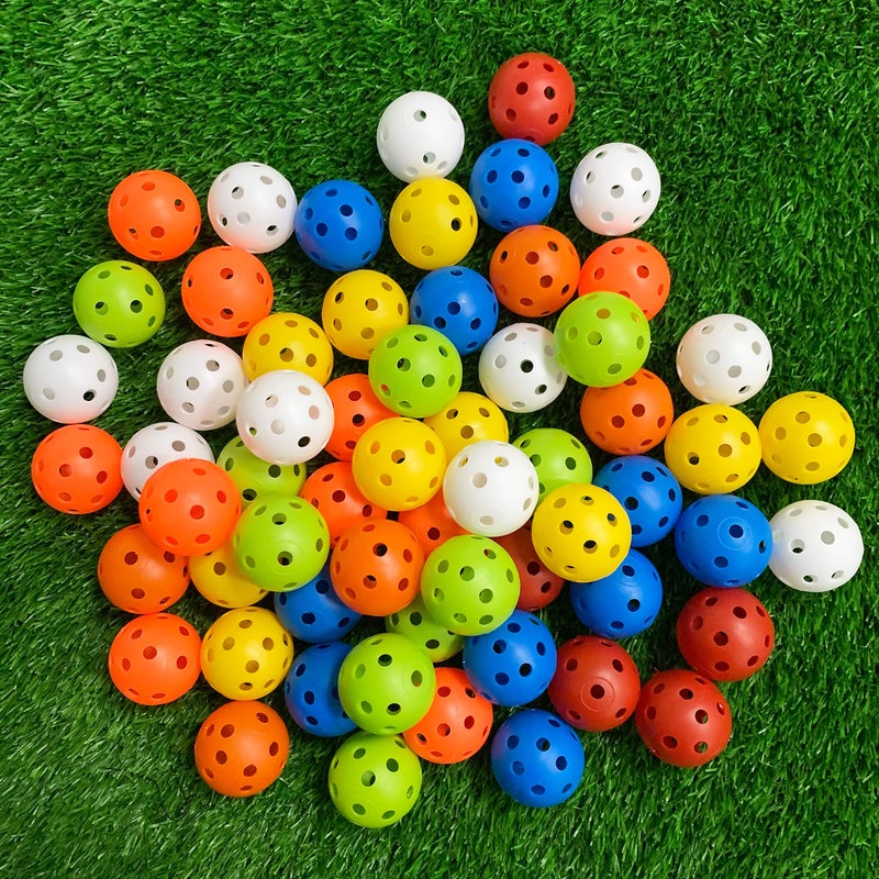 Crestgolf Plastic 50pcs Colored Golf Training Balls â€“ Airflow Hollow 40mm Golf Balls for Driving Range, Swing Practice, Home Use,Pet Play. - Image 1