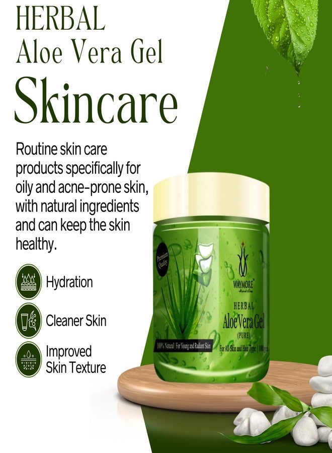 WAYMORE Pure Aloe Vera (Green) Gel for Skin and Hair, Multipurpose Beauty Gel for Acne, Sunburn Treatment, Hydrates Hair and Skin - 300gm (Pack of 3-100gm each) - Image 4