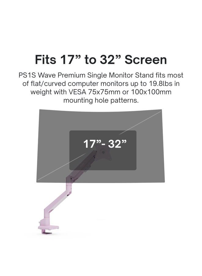 PIXIO PS1S Wave Pink Single Monitor Arm Stand Desk Mount - Fits up to 32 inches Monitors and up to 19.8lbs. VESA Compatibility and Integrated Cable Management - Image 2