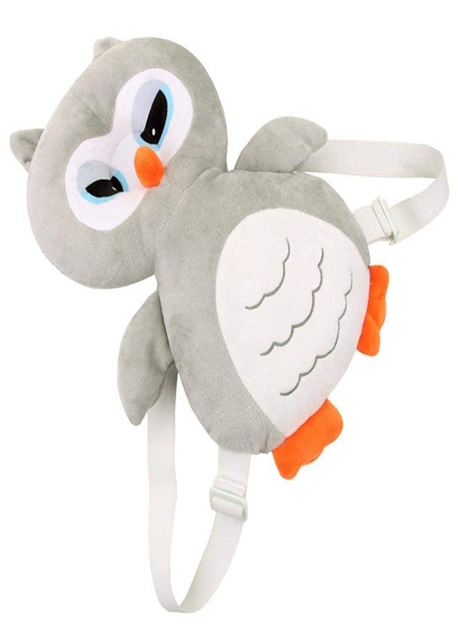 Synlark Baby Head Protector Cushion Plush Soft Toy Early Learning Toy Fall Protection Helmet Baby Head Protector Child Adjustable Shoulder Strap (Grey-Owl) - Image 1