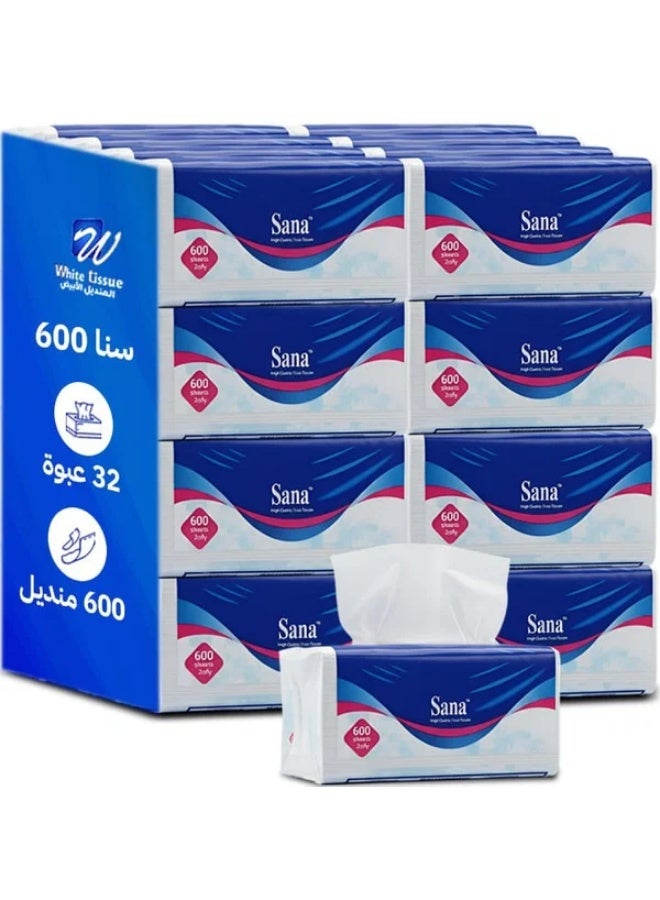 عبوة مناديل، 32 عبوة، 600 منديل في العبوة