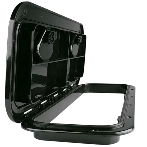 SEAFLO Marine Boat Deck Rectangular Access Hatch - 9.57" x 23.9" (243mm x 607mm) 180° Opening Lid, Non-Skid, Corrosion and UV Resistant, 4-Year Warranty! (Black, Standard) - Image 3