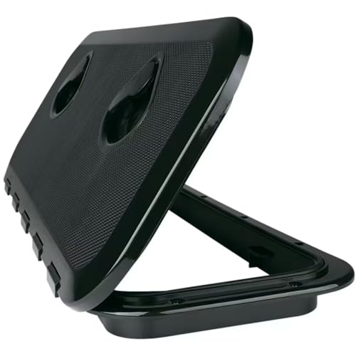 SEAFLO Marine Boat Deck Rectangular Access Hatch - 9.57" x 23.9" (243mm x 607mm) 180° Opening Lid, Non-Skid, Corrosion and UV Resistant, 4-Year Warranty! (Black, Standard) - Image 2
