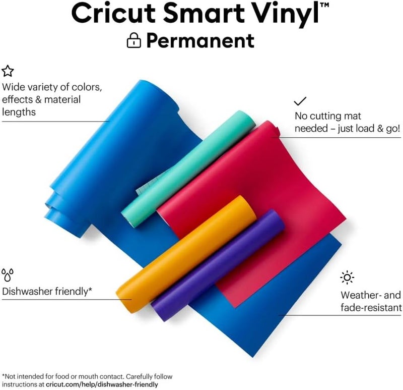 كريكيت فينيل كريكوت سمارت بيرماننت (Cricut Smart Permanent Vinyl) – مقاس 13 بوصة × 3 أقدام، لون برتقالي – مناسب لآلات كريكوت إكسبلور 3 وميكر 3؛ يسمح بالقص دون استخدام وسادات، ويمكن استخدامه لقصات طويلة تصل إلى 12 قدم. - Image 1