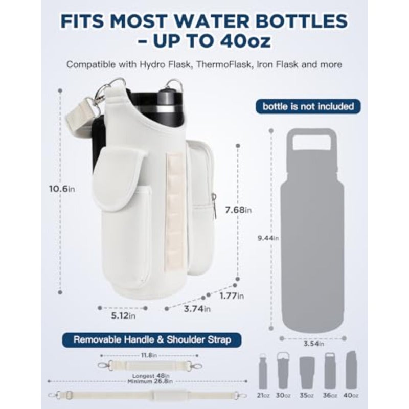 Magnetic Gym Bag Water Bottle Carrier Holder with Phone Pockets and Shoulder Strap for Men Women, Water Bottle Holder, Gym Pouch, Crossbody Bag for Travel, Sports, Work, Fitness - Image 4