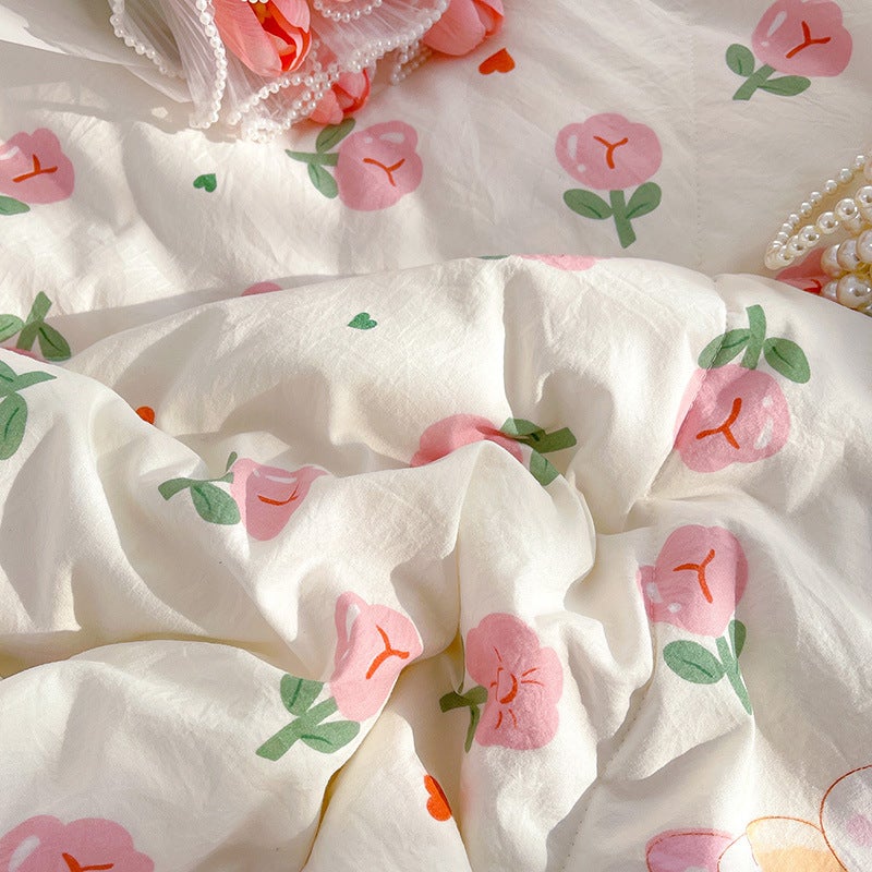 Spring And Printed Washed Double-Layer Yarn Soybean Fiber Summer Bedding Air Conditioning Bedding Summer Thin Bedding Live Generation - Image 4