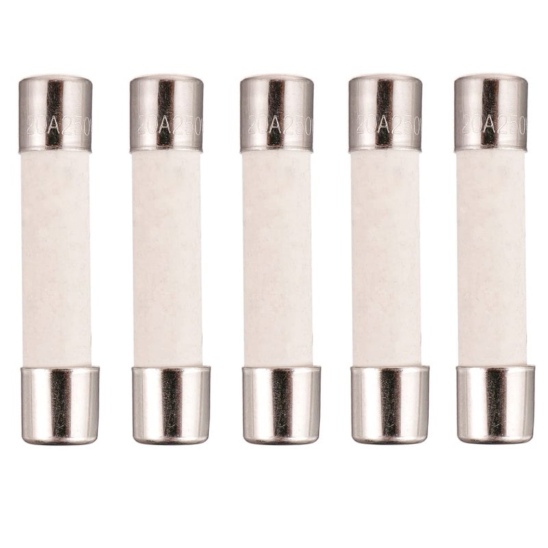 فيوز ميكروويف BOJACK 20 أمبير فيوز سيراميك 20 أمبير 250 فولت بطيء الانفجار بديل متوافق وعالمي لـ WB27X10388 وميكروويفات أخرى