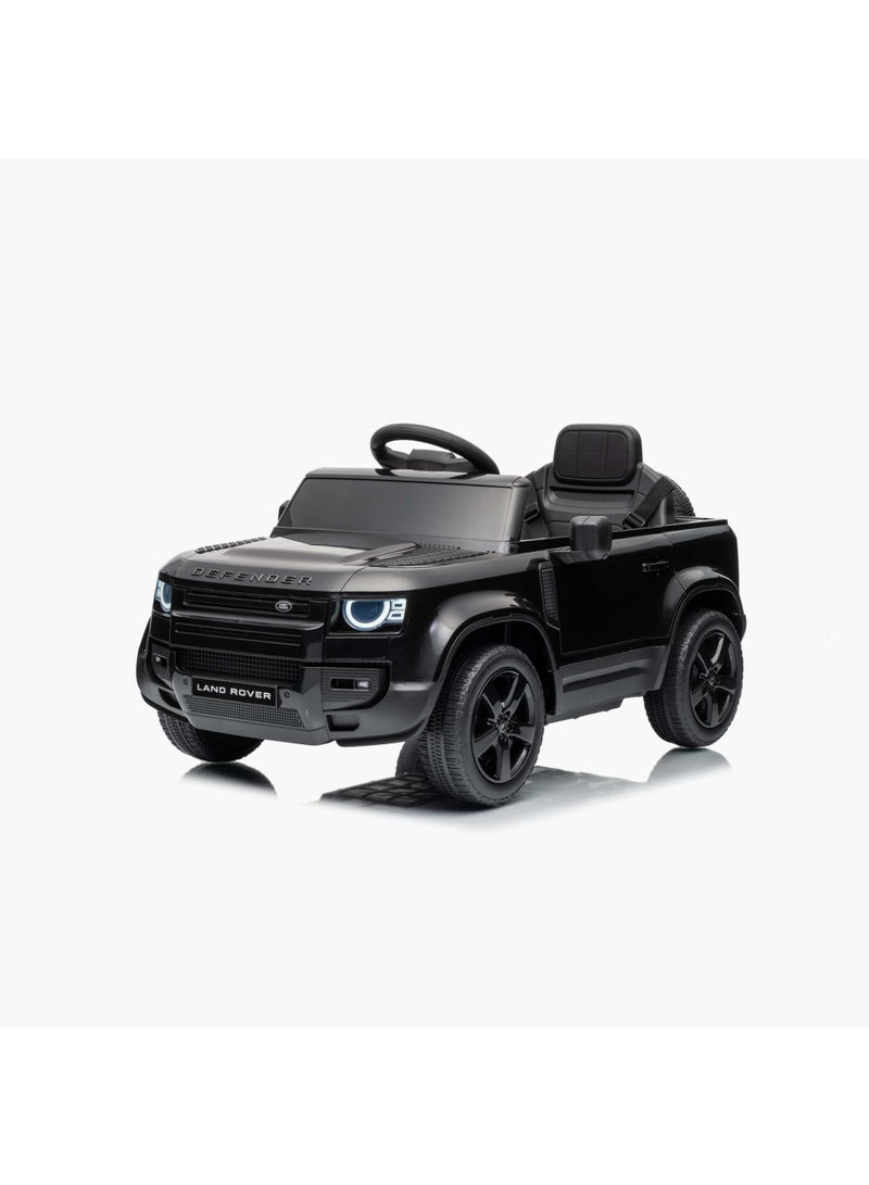 LAND ROVER Defender 12V Electric Ride-On Car | Kids Car with 2.4G Remote Control, LED Lights, Music & Slow Start | 4-Wheel Suspension | Black - Image 1
