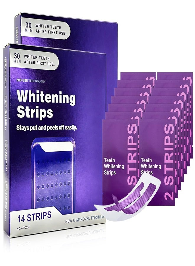 hadaclub 28 Strips Purple Teeth Whitening Strips Purple Whitening Strips, Portable Whitening Strips Purple, for Sensitive Tooth, Removes Yellow Stains & Bad Breath for Natural Shine - Image 1