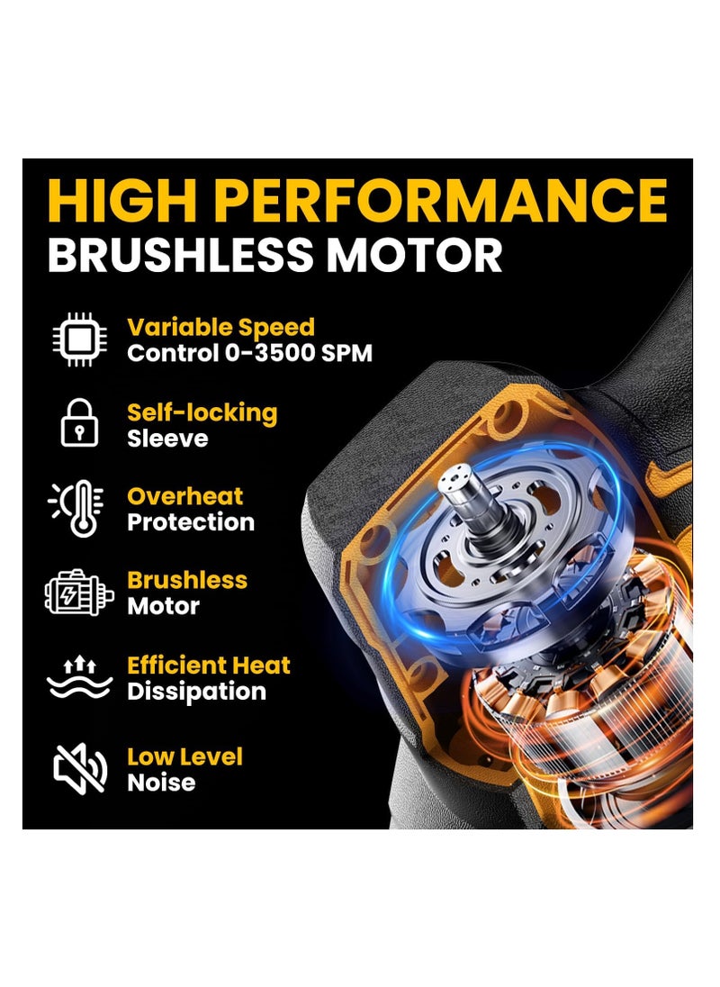 ZLH HITY - Cordless Reciprocating Saw, Power Recipro Saw, 0-3500SPM Variable Speed, Tool-free Blade Change, 4 Saw Blades Kit for Wood/Metal/PVC Cutting - Image 1