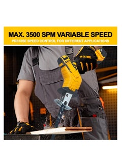 ZLH HITY Cordless Reciprocating Saw, Power Recipro Saw, 0-3500SPM Variable Speed, Tool-free Blade Change, 4 Saw Blades Kit for Wood/Metal/PVC Cutting  - Image 3