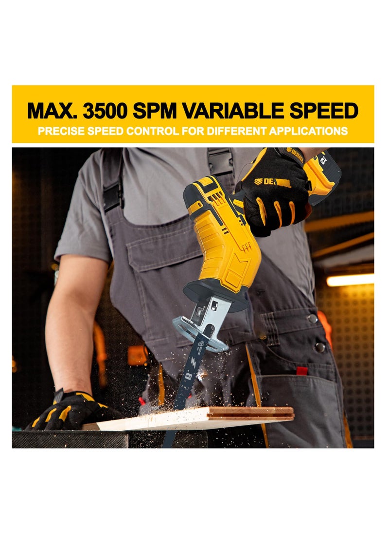 ZLH HITY - Cordless Reciprocating Saw, Power Recipro Saw, 0-3500SPM Variable Speed, Tool-free Blade Change, 4 Saw Blades Kit for Wood/Metal/PVC Cutting - Image 1