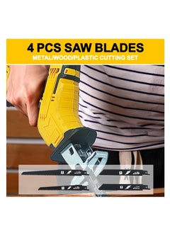 ZLH HITY Cordless Reciprocating Saw, Power Recipro Saw, 0-3500SPM Variable Speed, Tool-free Blade Change, 4 Saw Blades Kit for Wood/Metal/PVC Cutting  - Image 5