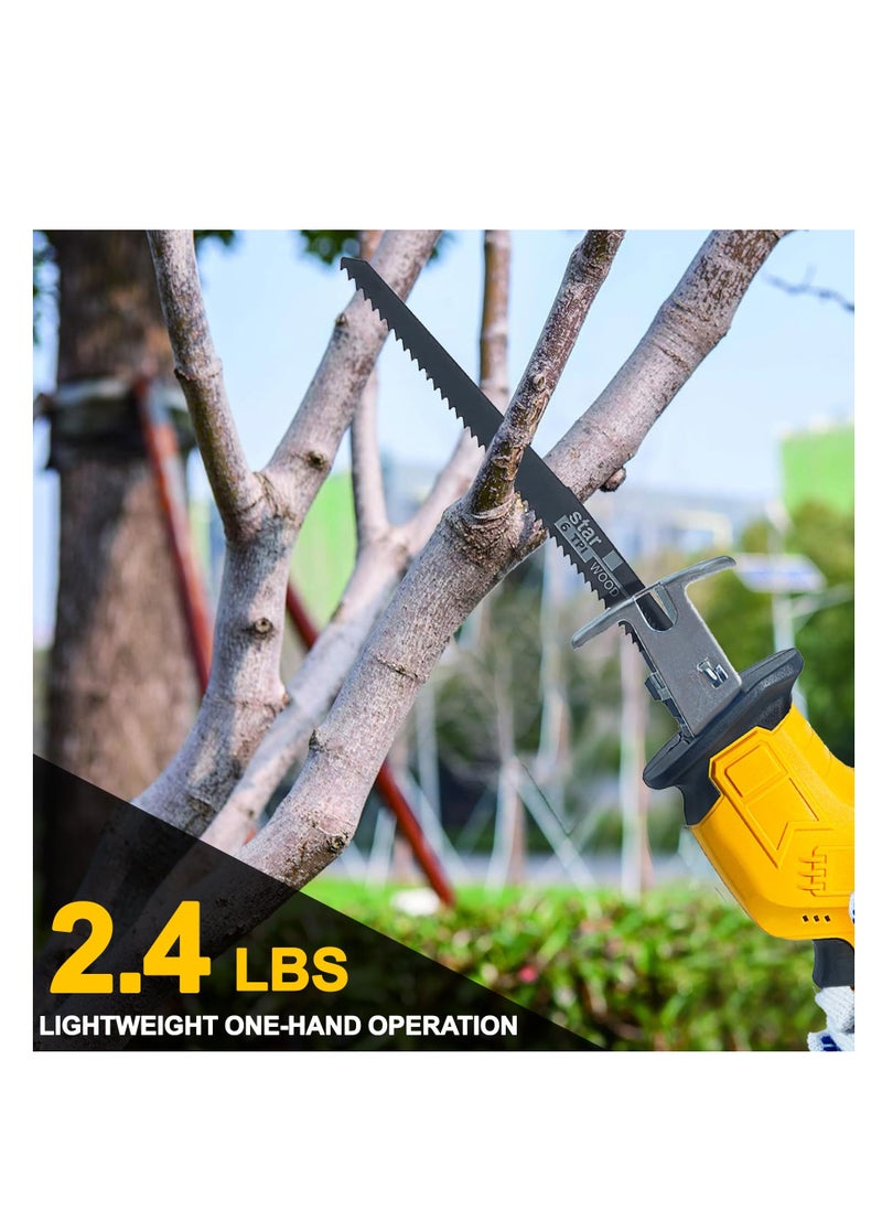 ZLH HITY - Cordless Reciprocating Saw, Power Recipro Saw, 0-3500SPM Variable Speed, Tool-free Blade Change, 4 Saw Blades Kit for Wood/Metal/PVC Cutting - Image 1