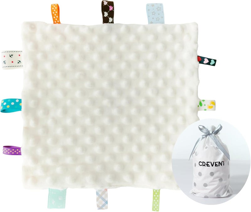 CREVENT Baby Safety Blanket, Little Loves for Girls Birthday Baby Shower Blanket 10" x 10" (Ivory) - Image 1