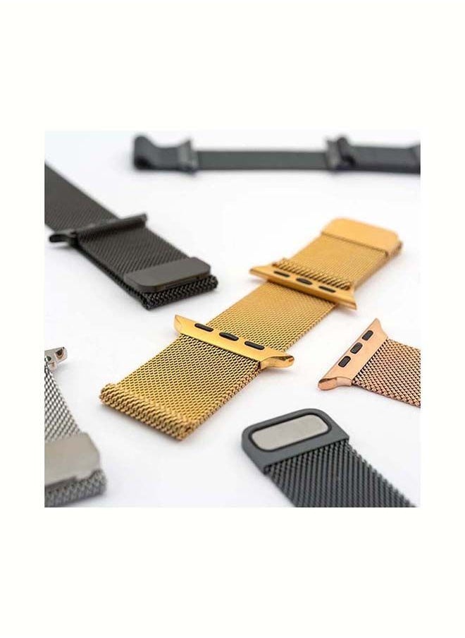 Generic - replacement strap 42mm-44mm 45mm milanese loop band for Apple watch series 5/6/7 Black - Image 1