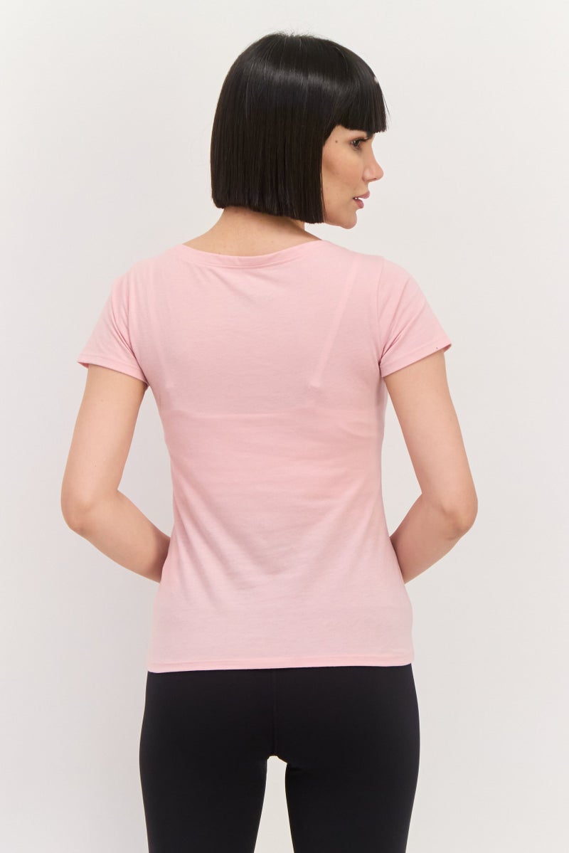 SKECHERS Women Sportswear Fit Short Sleeve Outdoor T-Shirt, Pink  - Image 3