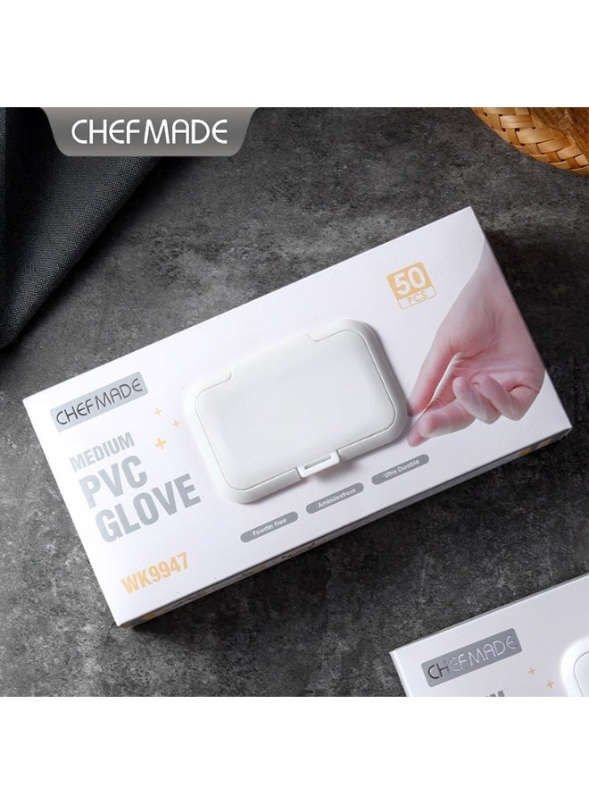 chefmade Disposable PVC Gloves, 50 Pack - Image 1