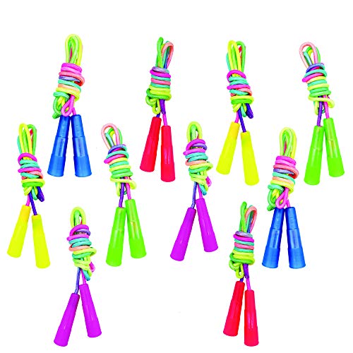 Baaxxango 10 pcs Rainbow Jump Rope Set Durable Nylon Skipping Ropes,Safty Vibrant Jumping Ropes for Girls or Boys Physical Education Skipping Rope(7.2 Feet) - Image 1
