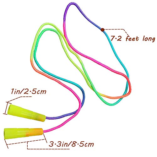 Baaxxango 10 pcs Rainbow Jump Rope Set Durable Nylon Skipping Ropes,Safty Vibrant Jumping Ropes for Girls or Boys Physical Education Skipping Rope(7.2 Feet) - Image 2