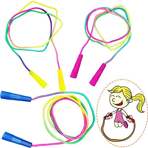 Baaxxango 10 pcs Rainbow Jump Rope Set Durable Nylon Skipping Ropes,Safty Vibrant Jumping Ropes for Girls or Boys Physical Education Skipping Rope(7.2 Feet) - Image 3