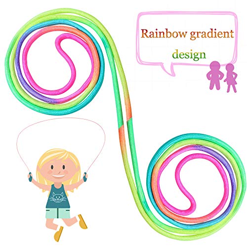 Baaxxango 10 pcs Rainbow Jump Rope Set Durable Nylon Skipping Ropes,Safty Vibrant Jumping Ropes for Girls or Boys Physical Education Skipping Rope(7.2 Feet) - Image 5