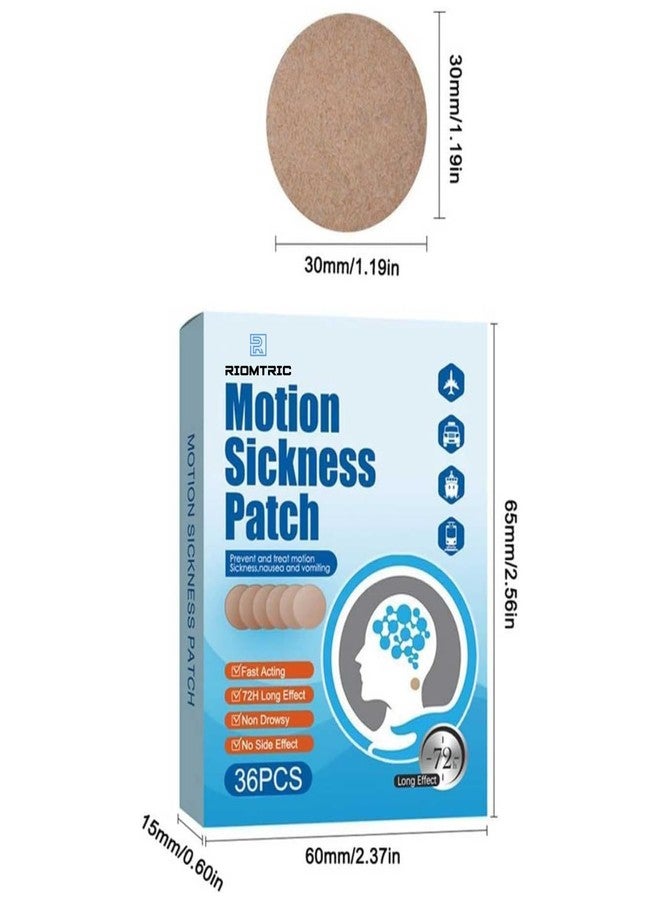 RIOMTRIC Motion Sickness Relief Patches, 36 Count Portable Behind Ear Nursing Nausea Non Drowsy for Travel Cruise Essentials Airplanes Cars Bus or Train, Fast Acting & 72 Hours Long Last - Image 4