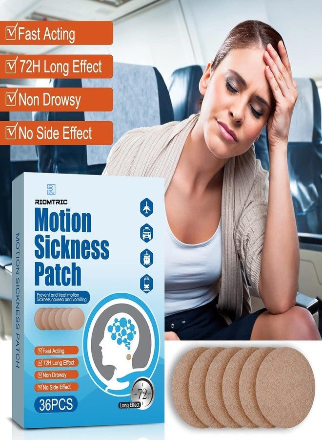 RIOMTRIC Motion Sickness Relief Patches, 36 Count Portable Behind Ear Nursing Nausea Non Drowsy for Travel Cruise Essentials Airplanes Cars Bus or Train, Fast Acting & 72 Hours Long Last - Image 3