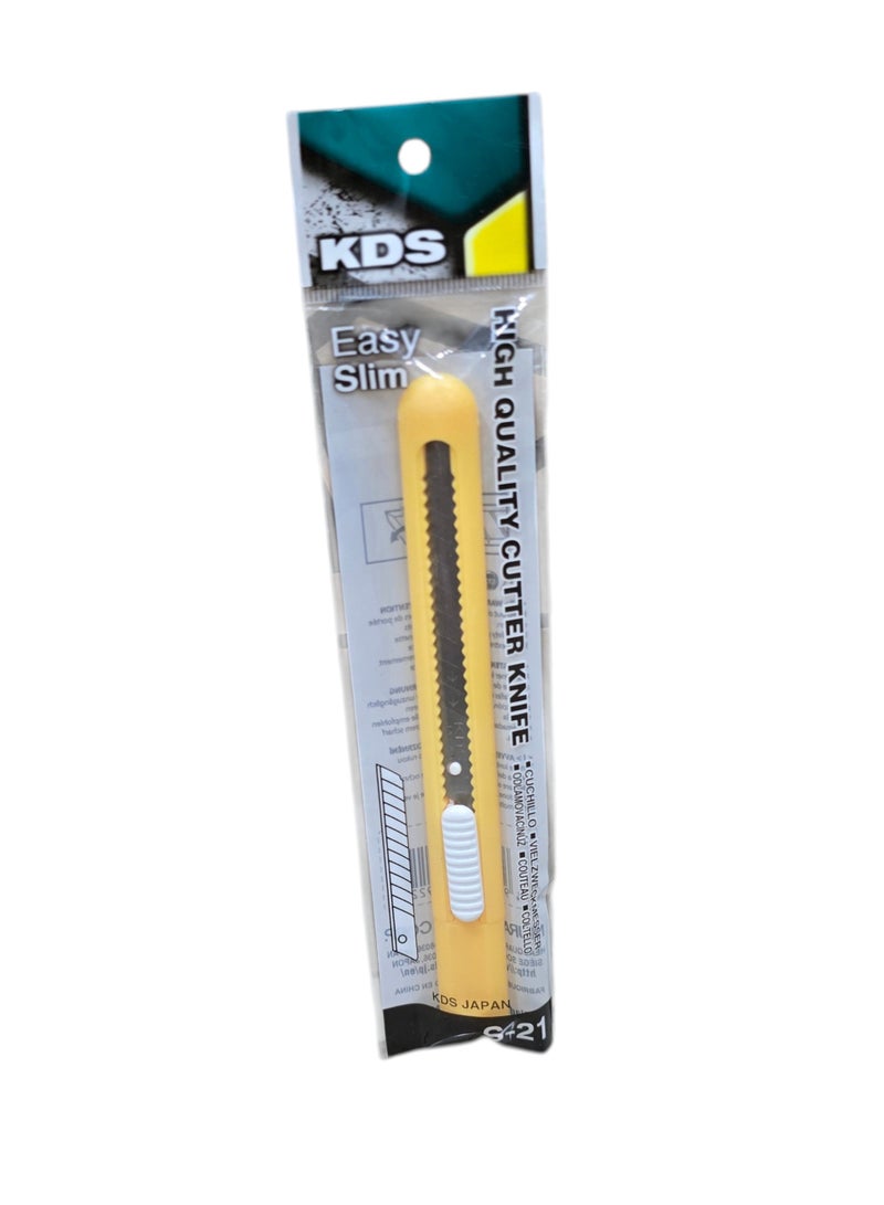 KDS Easy Slim Cutter S-21 9mm – Pack of 5 Yellow with Blades - Image 2