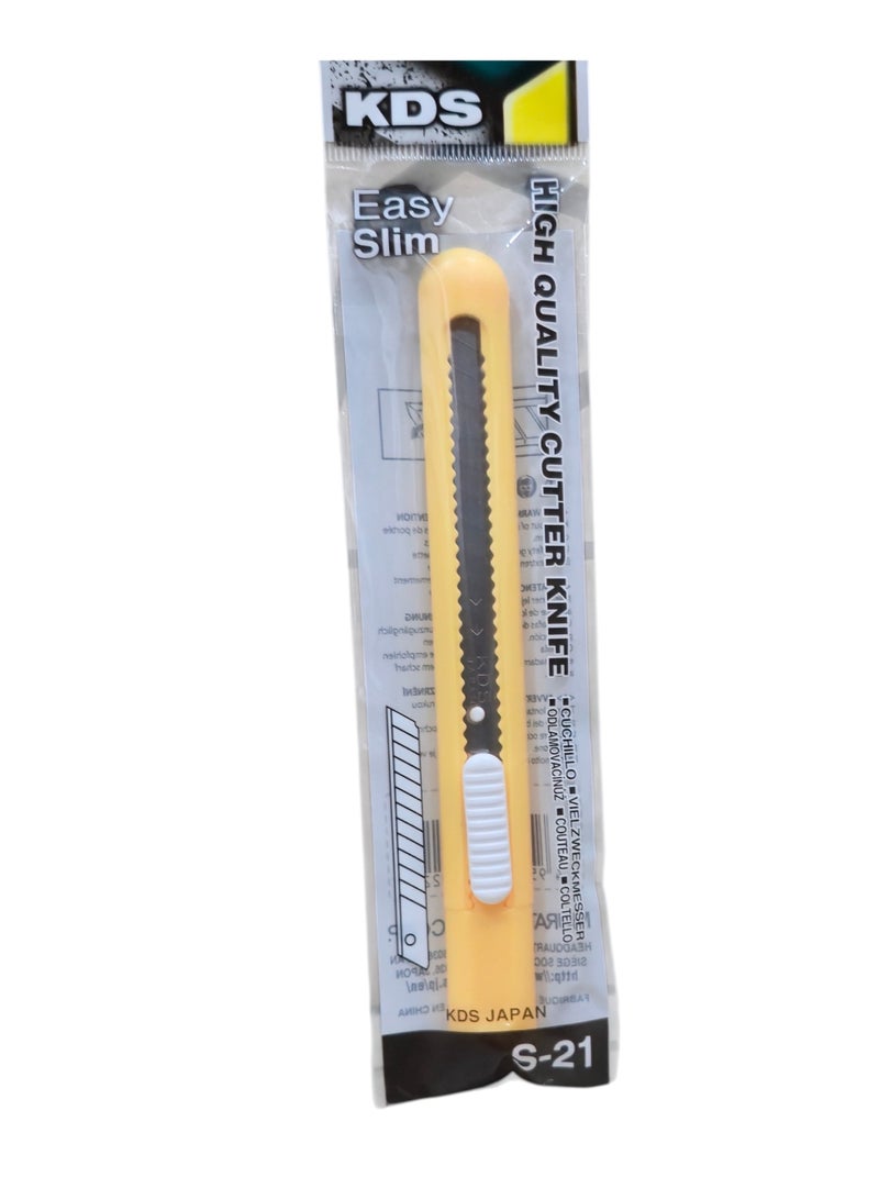 KDS Easy Slim Cutter S-21 9mm – Pack of 5 Yellow with Blades - Image 5