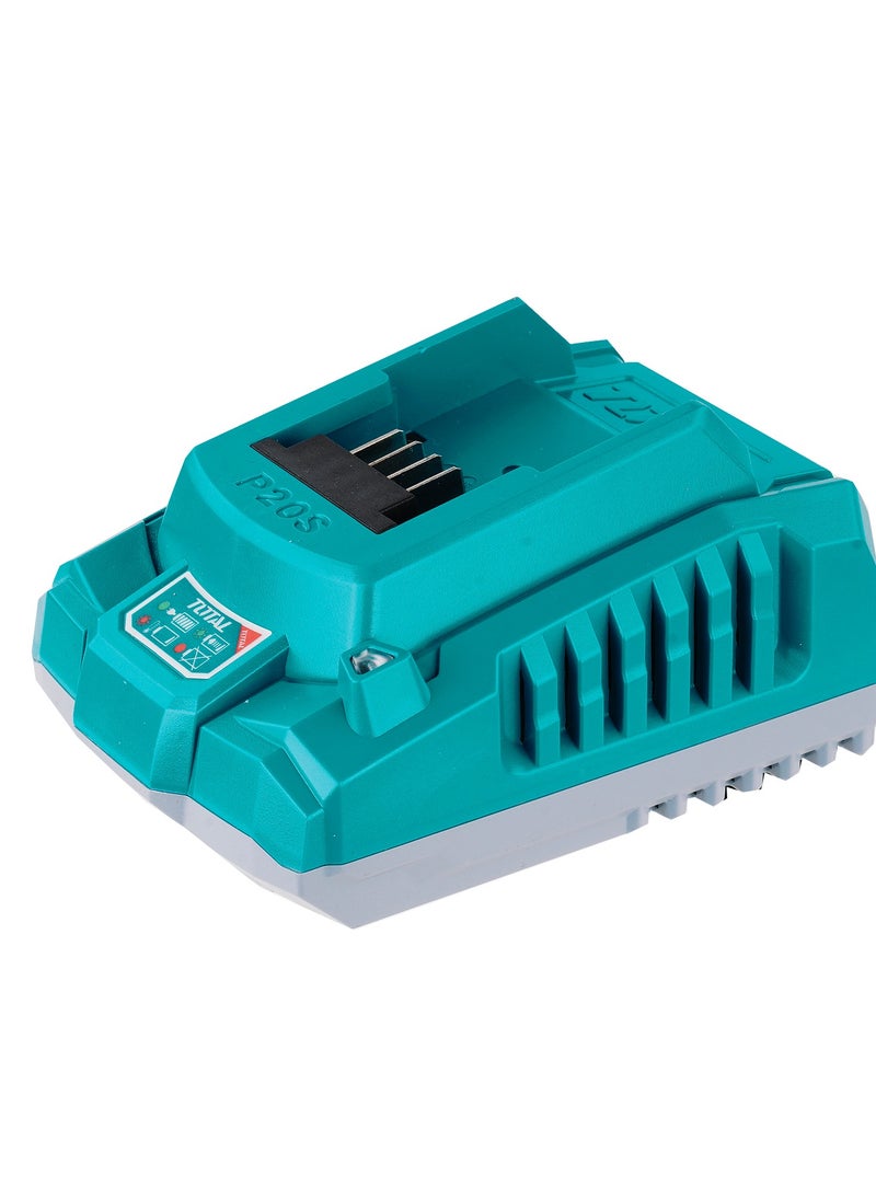 TOTAL Super Total 20V Lithium Battery and Fast intelligent Charger Kit - 2x 2.0Ah Battery Packs with LED Indicator for P20S Tools  - Image 3