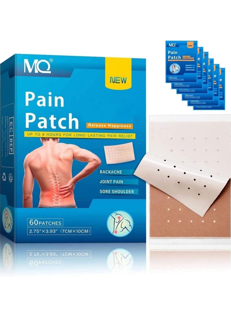 MQ Back Pain Patch - 60 Count Herbal Adhesive Heat Patches for Back Pain Patch for Shoulder Back Knee Neck Waist Pain  - Image 1