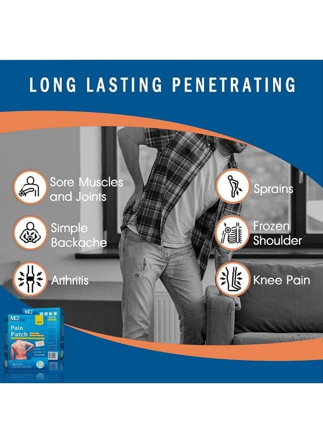 MQ Back Pain Patch - 60 Count Herbal Adhesive Heat Patches for Back Pain Patch for Shoulder Back Knee Neck Waist Pain  - Image 3