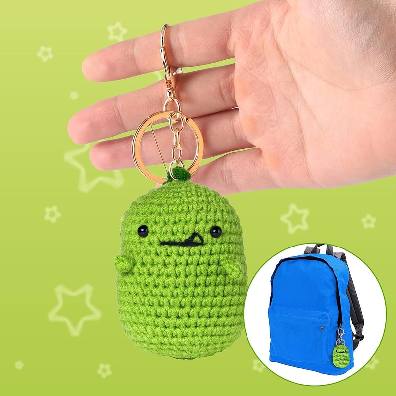 ArtBee طقم كروشيه ArtBee للمبتدئين 3 قطع طقم كروشيه حيوانات افعلها بنفسك ديناصور ضفدع باندا لطيف لوازم كروشيه للبالغين تشمل تعليمات خطوة بخطوة ودروس فيديو - Image 5