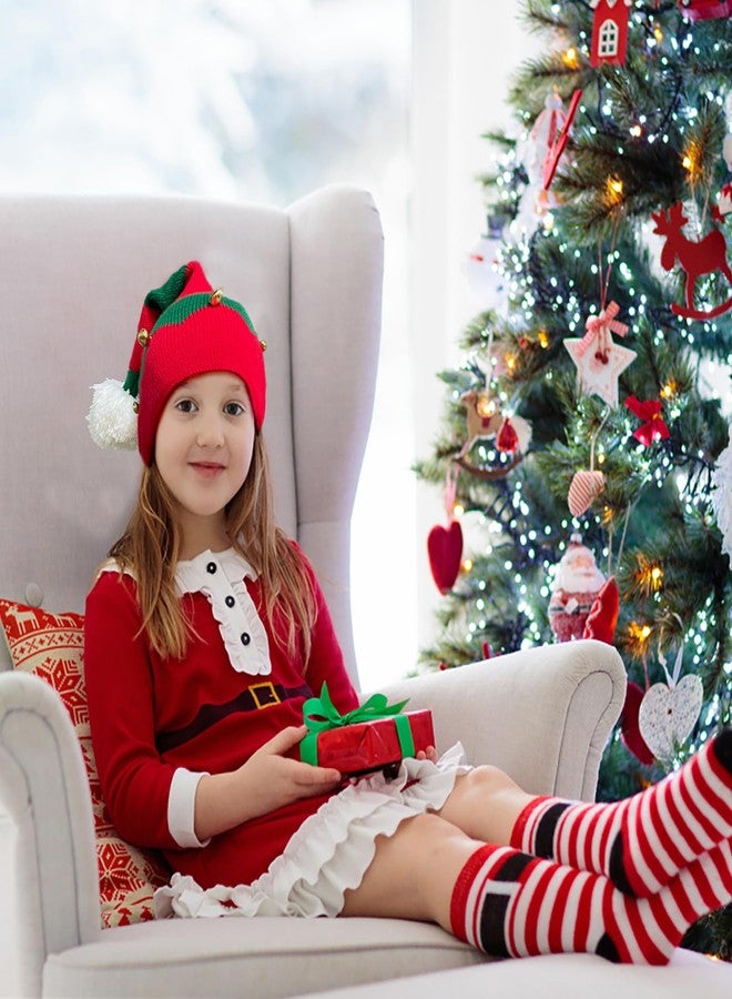 Cleacloud Elf Hat for Kids，Christmas Elf Knitted Hat Xmas Beanie Knit Cap for Children (1 to 6 Years Old) - Image 5