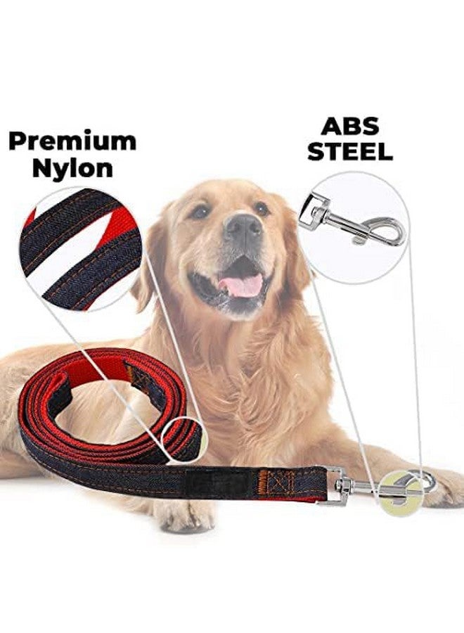 هومستيك حزام طوق الكلب مع حزام قابل للتعديل | نسيج ديمين ممتاز | خطافات معدنية | Pdmgl-013-08 | قبضة مريحة | حزام مزدوج الخياطة مع حشوة ناعمة | أزرق - Image 2