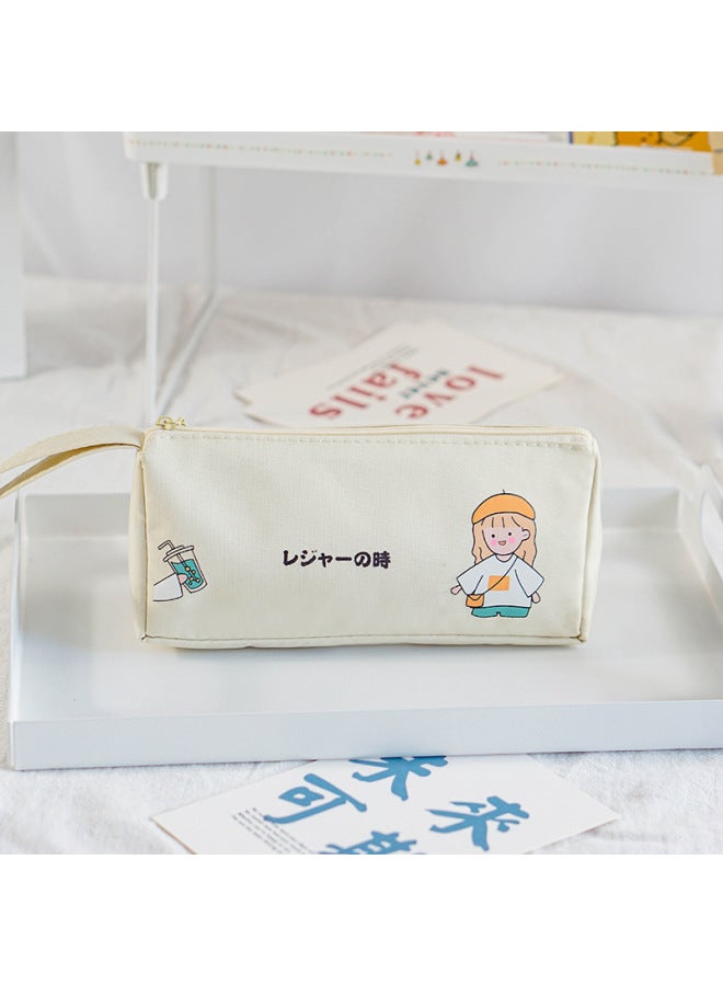 إليفنت حقيبة أقلام بسيطة للطلاب، حقيبة قرطاسية محمولة بسحاب بسعة كبيرة، صندوق أقلام لطيف برسوم كرتونية، الآن ممتلئة بحقيبة أقلام للبنات - Image 1