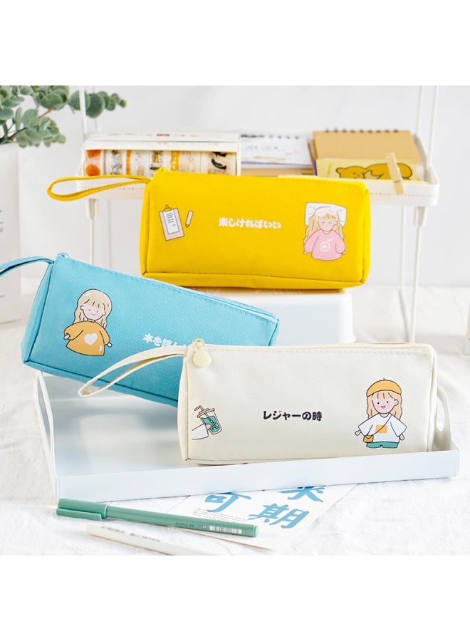 إليفنت حقيبة أقلام بسيطة للطلاب، حقيبة قرطاسية محمولة بسحاب بسعة كبيرة، صندوق أقلام لطيف برسوم كرتونية، الآن ممتلئة بحقيبة أقلام للبنات - Image 2