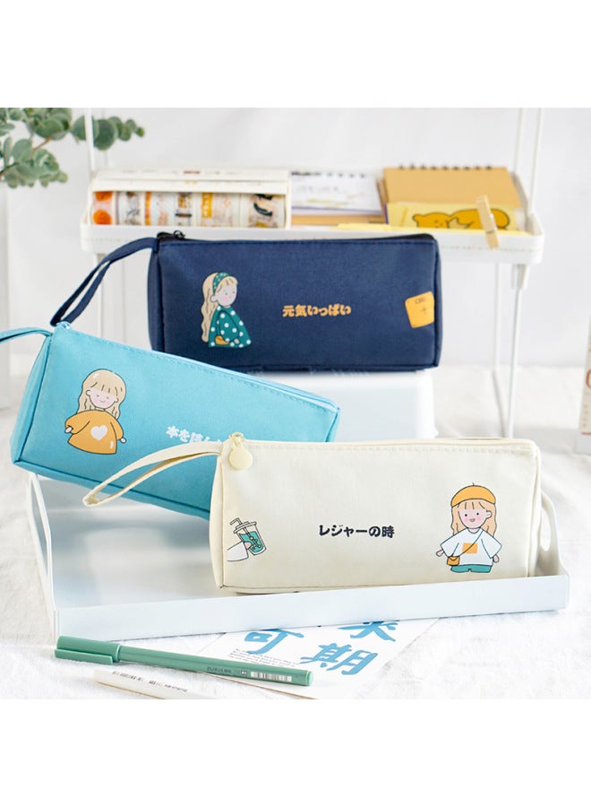 إليفنت حقيبة أقلام بسيطة للطلاب، حقيبة قرطاسية محمولة بسحاب بسعة كبيرة، صندوق أقلام لطيف برسوم كرتونية، الآن ممتلئة بحقيبة أقلام للبنات - Image 4