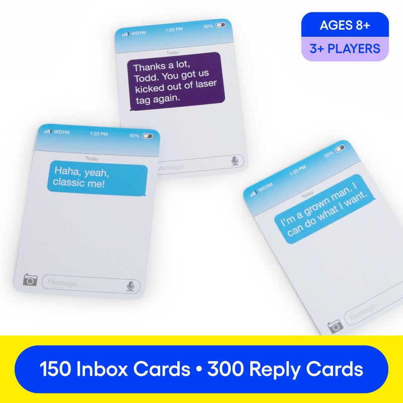 WHAT DO YOU MEME? New Phone, Who Dis? Family Edition By Relatable, A Fun Card Games For Family Gatherings, Includes 150 Inbox Cards, 300 Reply Cards, Perfect White Elephant Gift for Families or Christmas Day Games - Image 3