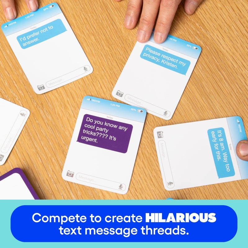 WHAT DO YOU MEME? New Phone, Who Dis? Family Edition By Relatable, A Fun Card Games For Family Gatherings, Includes 150 Inbox Cards, 300 Reply Cards, Perfect White Elephant Gift for Families or Christmas Day Games - Image 5