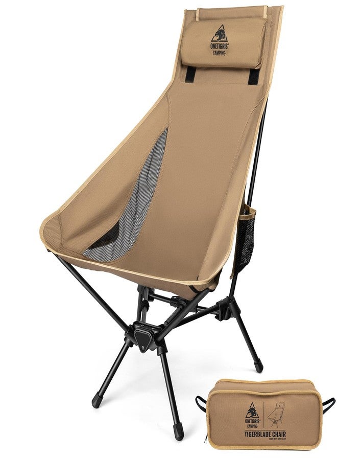 OneTigris Tigerblade High Back Camping Chair with Pillow Design, Comfortable Widened Seat Folding Chair - Image 1