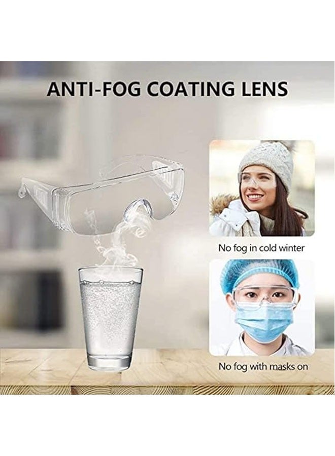 Generic Anti Fog Safety Glasses, 3 Pcs Safety Goggles over Eyeglasses, Anti Dust Impact, Scratch Resistant Splash Proof Chemical Clear Lens Wrap Around, Eye Protection, for Nurses Workers Architect Etc - Image 3