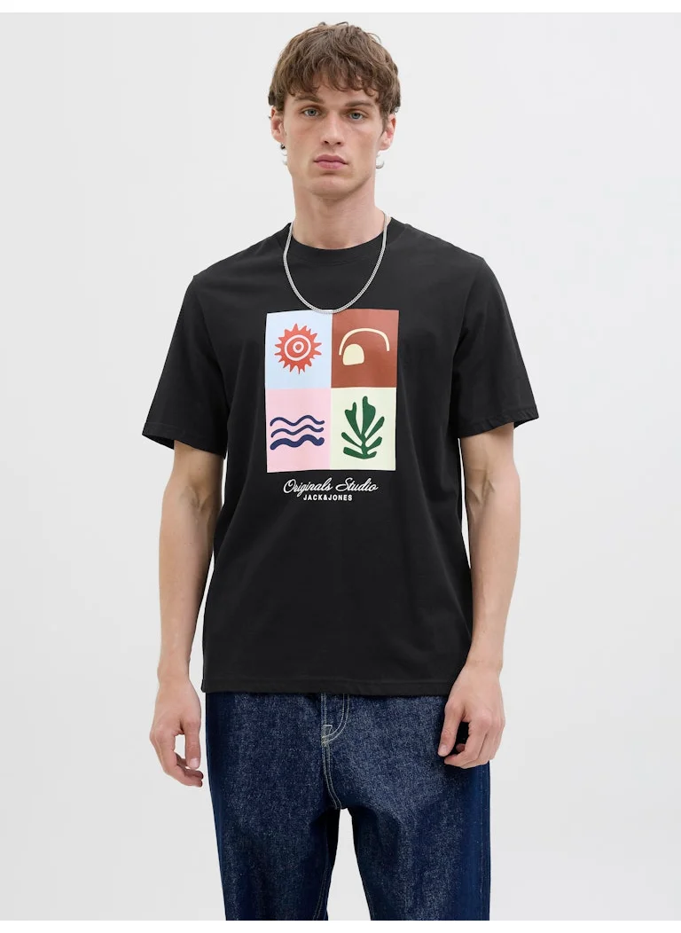 جاك اند جونز Jorcanggu Front Branding T-Shirt