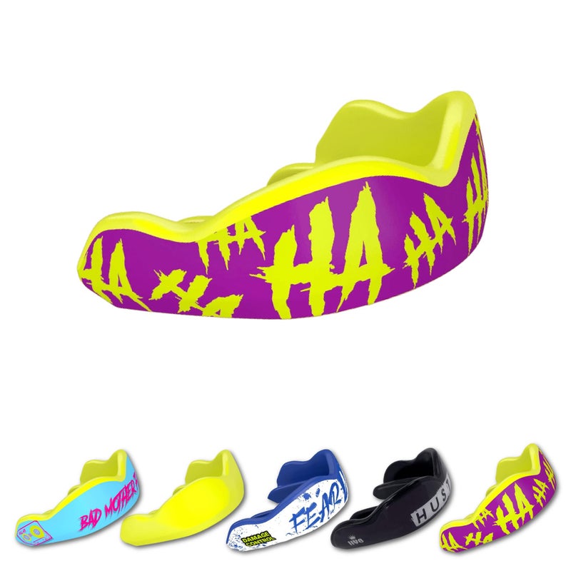 DAMAGE CONTROL High-Impact Mouth Guard â€“ Sports Mouthguard for Boxing, Football, Hockey, Lacrosse & Basketball, Protects Teeth & Jaw, Protective Mouthpiece for Adults & Youth (Adult, HA HA HA 2.0) - Image 1