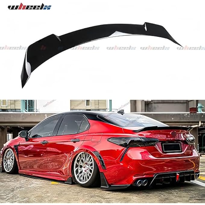 rayihni Rear Trunk Spoiler Compatible With 20182024 Toyota Camry Se Xse L Le Xle Hybrid Yofer V2 Fits For 1824 Sedan High Kick Spoiler Wing Lip Glossy Black - Image 3